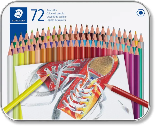 Kredki Staedtler w metalowym pudełku 72 szt.