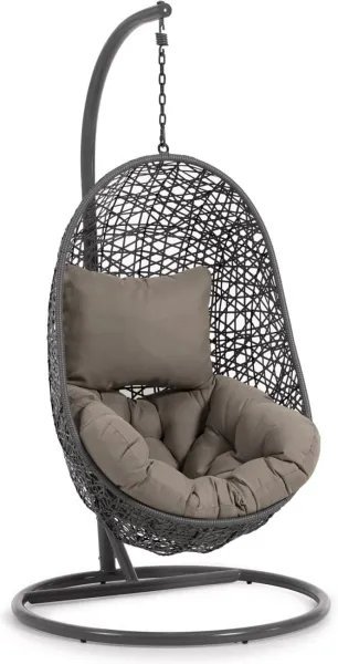 Florina, Zewnętrzne krzesło wiszące, szare, rattan