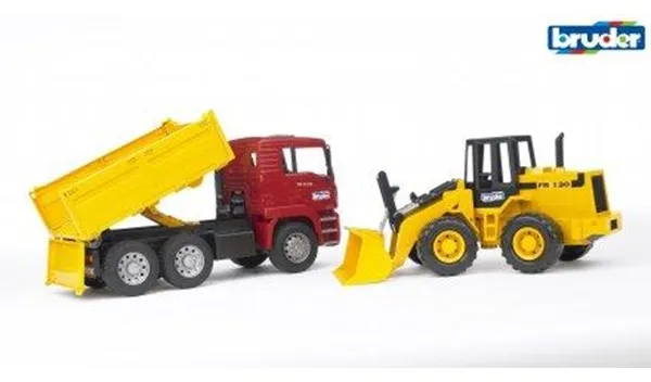Bruder MAN TGA Ciężarówka budowlana i przegubowa ładowarka drogowa FR 130
